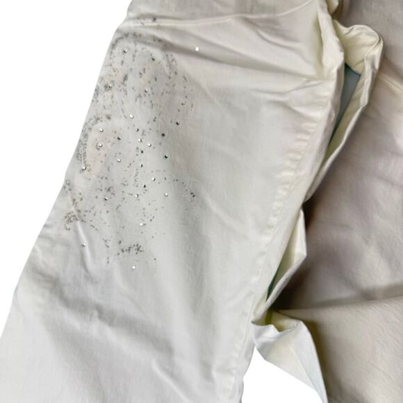 Style & Co. White Cargo Capri Pants (4P) Drawstring Waist Embellished Detail - Picture 4 of 8